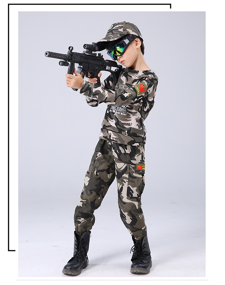 迪士尼同款特价捡漏儿童装男童迷彩服套装春秋长袖解放小男孩军训服装