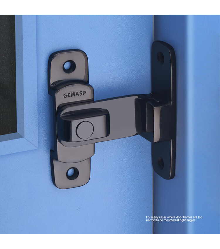 推拉门锁扣免打孔插销门栓平开搭扣90度直角门扣304精铸90门扣大号