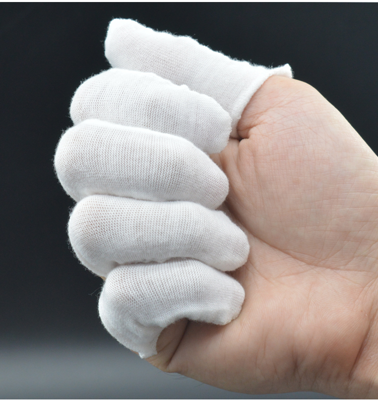 手指套保护套纯棉棉布防汗透气防护薄款纱布手指耐磨吸汗劳保工作 白