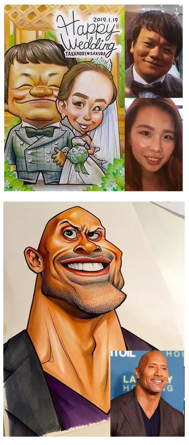 恶搞q版搞笑手绘真人画像 似颜夸张漫画头像设计 卡通人像定制 制作
