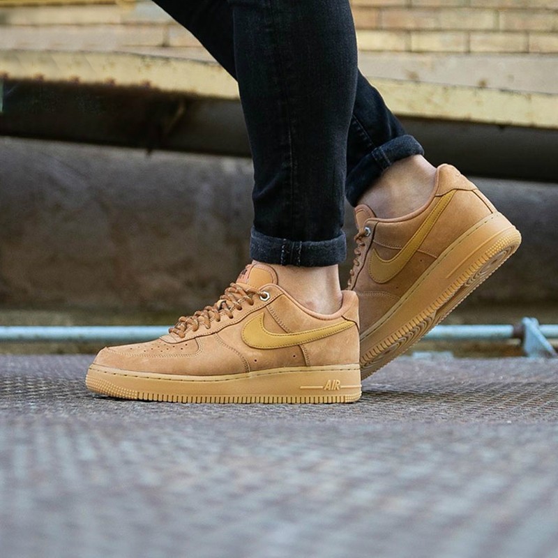 潮耐克男鞋nikeairforce1空军一号女鞋经典小麦色运动休闲鞋板鞋篮球
