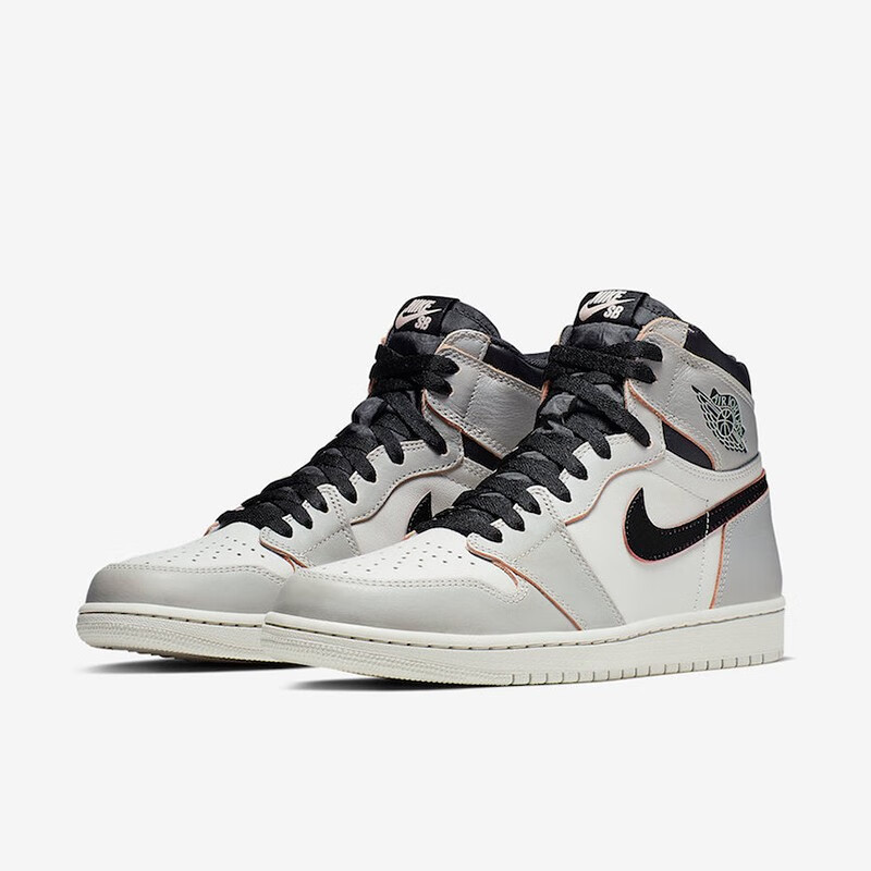 耐克nike sb x air jordan 1 aj1高帮浅骨白刮刮乐篮球鞋 cd6578-006