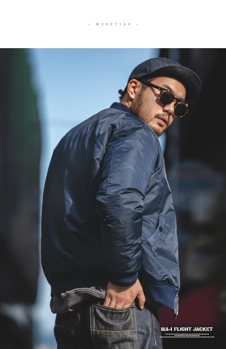 马登工装 美式ma1飞行员夹克军绿色短款外套加厚棒球棉服男潮衣袄