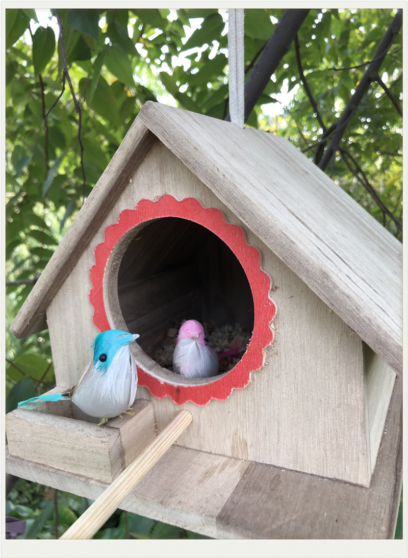 创意手工制作木鸟屋木质鸟窝鸟笼鸟巢文鸟冬天保暖防腐木挂式手工田园