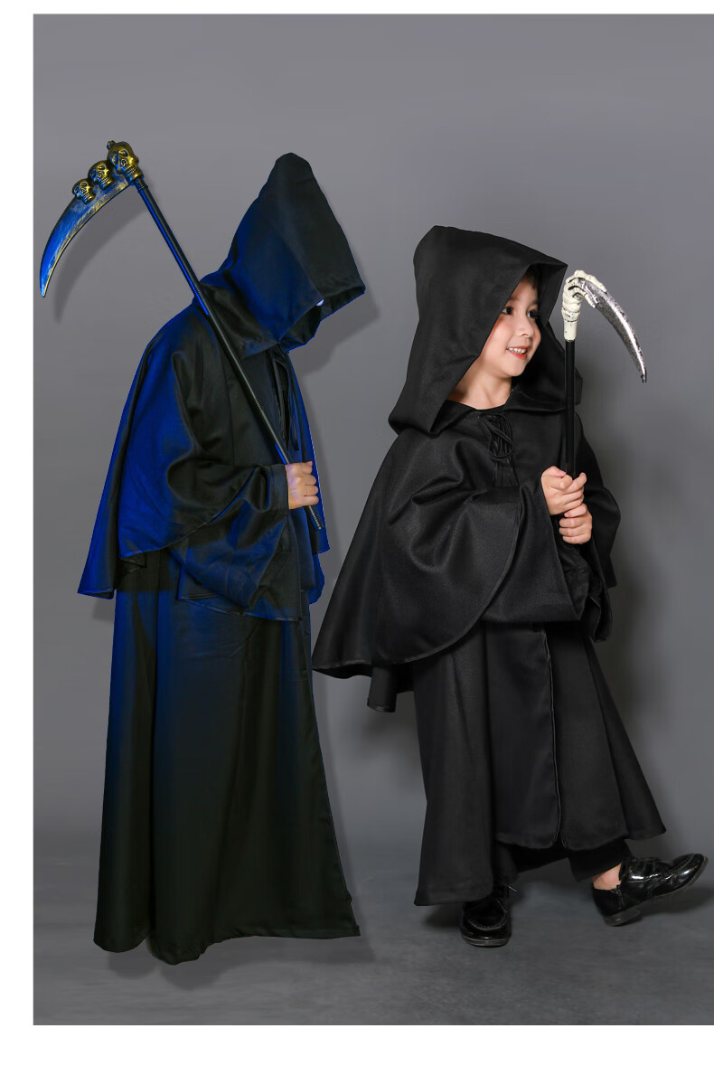 万圣节服装大人男黑袍死神cos斗篷披风恶魔恐怖巫师神秘人衣服 死神