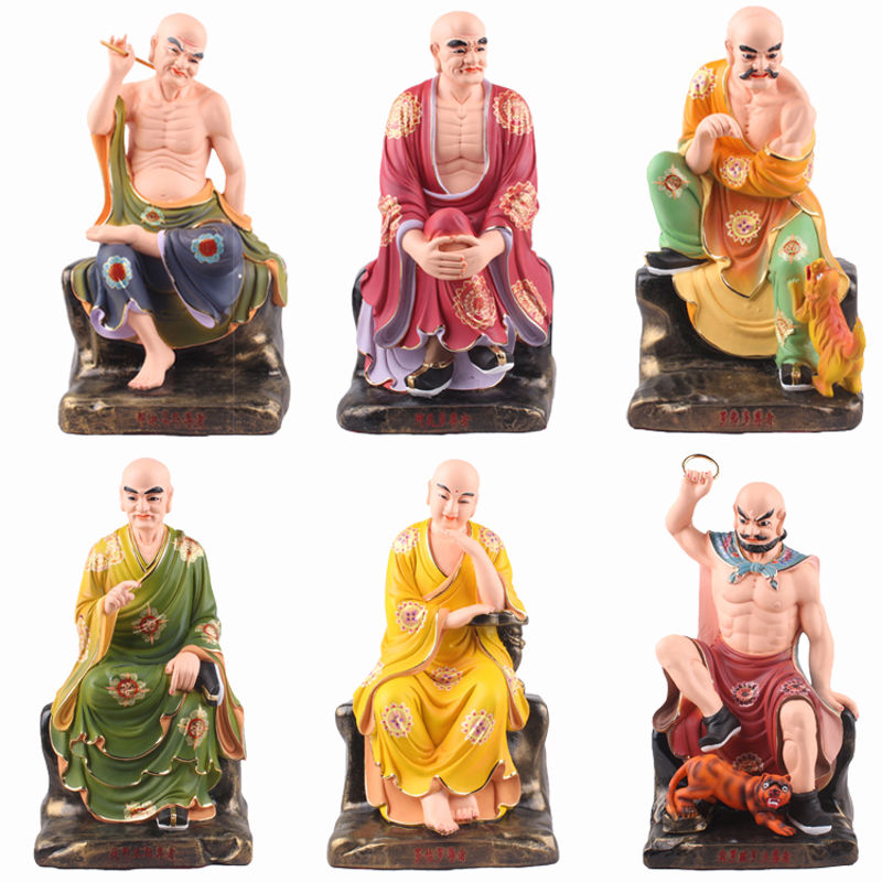 4寸至24寸十八罗汉佛像18罗汉像树脂工艺品摆件佛像摆件 12寸彩绘套价