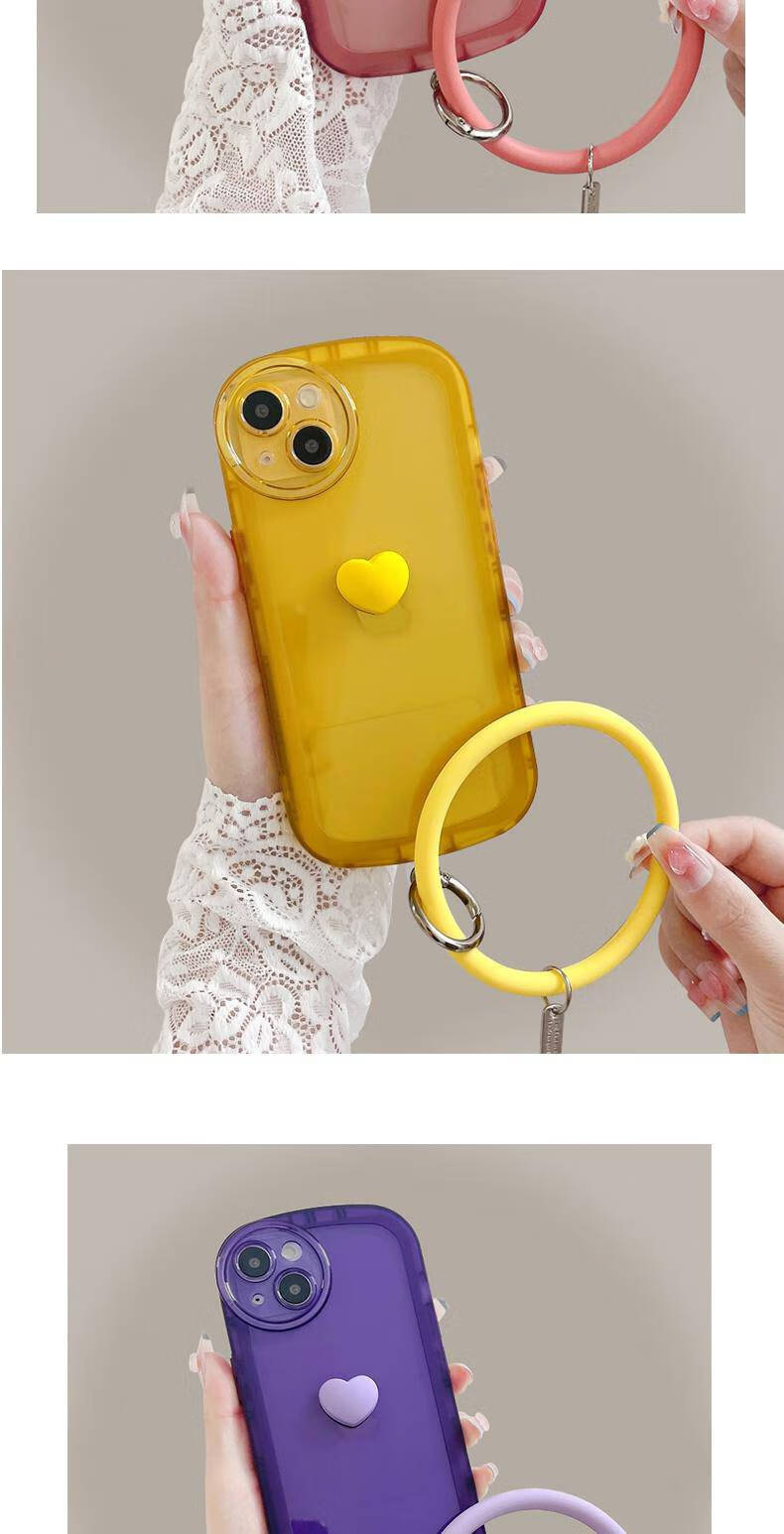 鑫隆山适用于opporeno6手机壳reno7/8pro透明reno8圆摄像头立体爱心