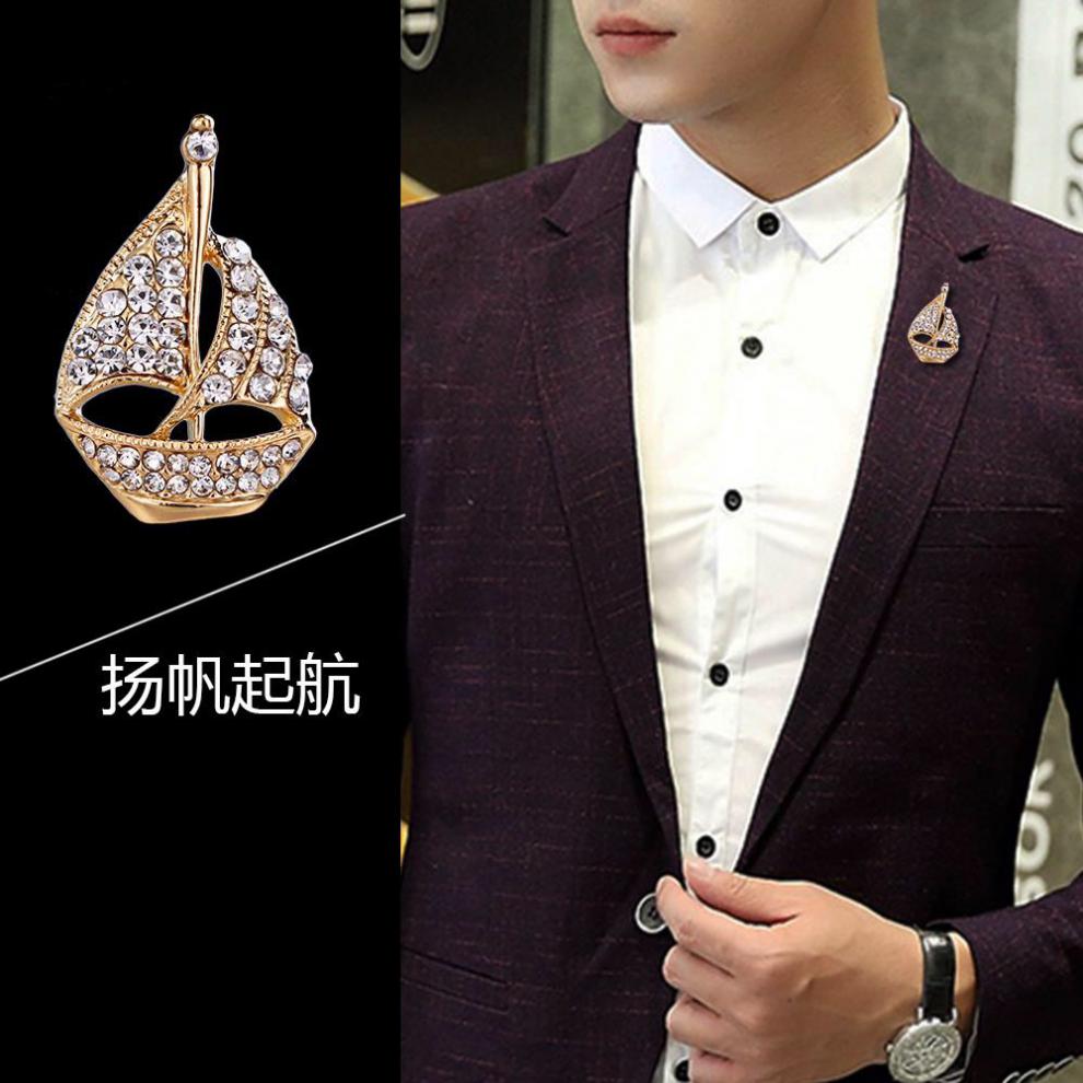 男士商务胸针2022年新款别针配饰配件徽章男士西服胸针西装链条装饰品