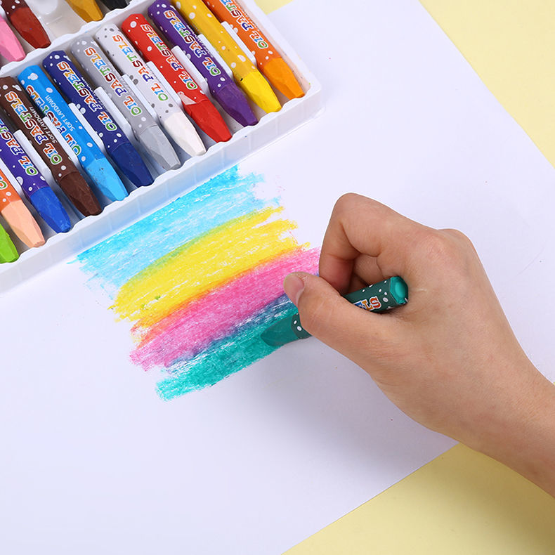 温妤蜡笔油画棒可水洗儿童彩色蜡笔美术涂色涂鸦画笔1218243648色油画