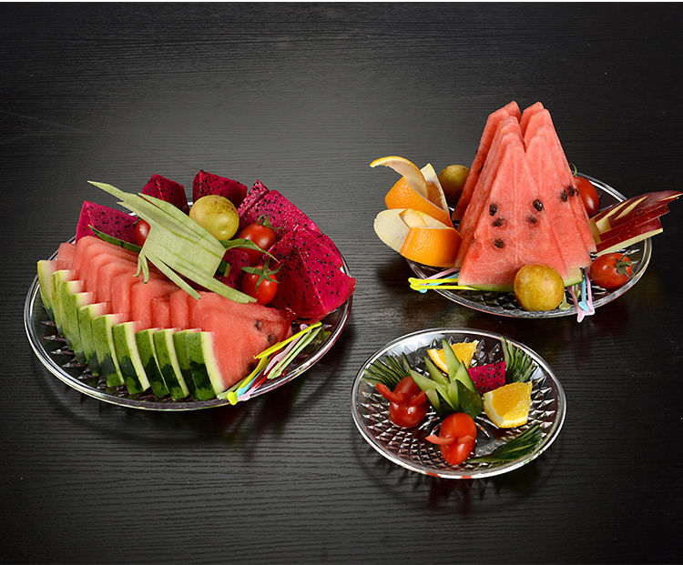 亚克力水果盘果盘塑料盘子酒吧小吃碟糖果透明大号干创意家用【预售2