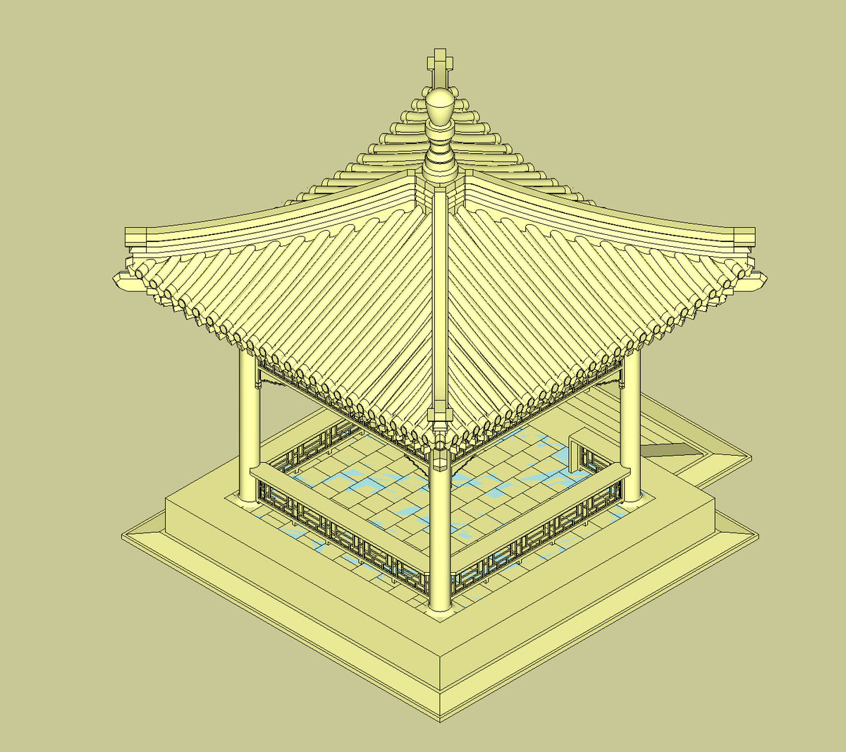 【京选好物】古建筑四角亭模型 中式亭子积木玩具教