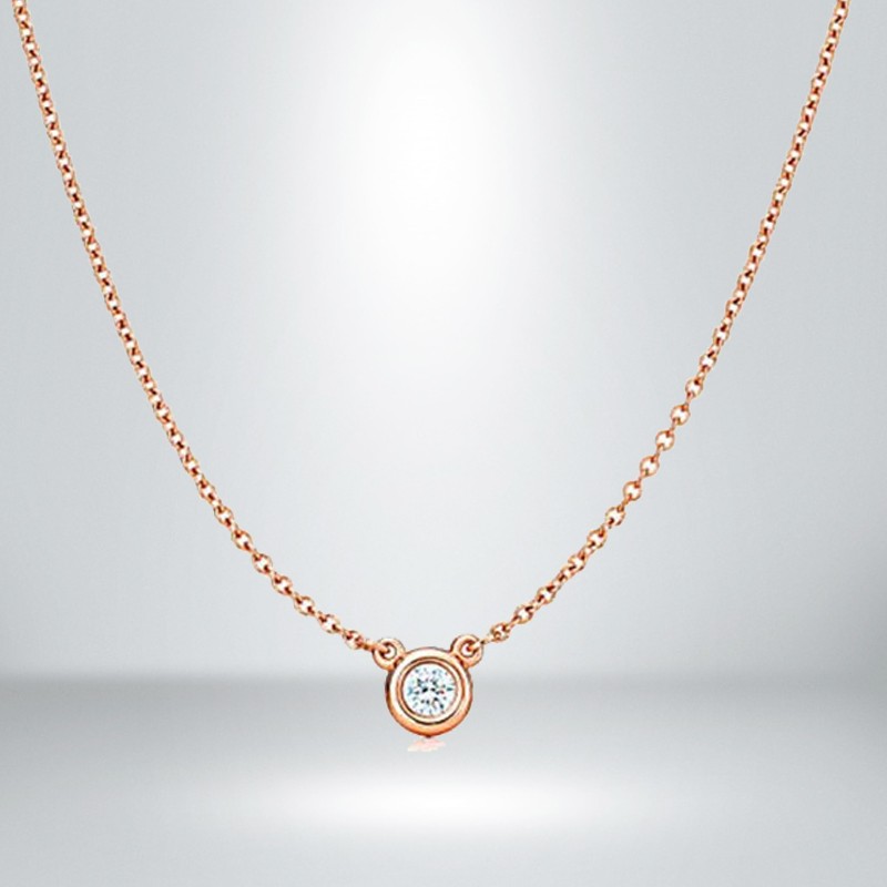 tiffanyco蒂凡尼项链蒂芙尼女士18k玫瑰金镶钻吊坠钻石金礼物003克拉