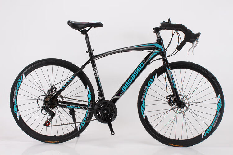 弯把山地车公路自行车变速脚踏单车700c越野赛车 黑白 700c