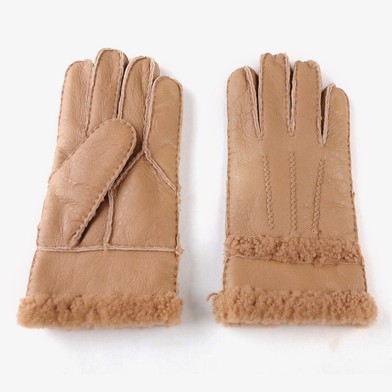 窦驰羊皮手套男女秋冬季加厚皮毛一体棉手套时尚纯羊皮羊毛保暖手套