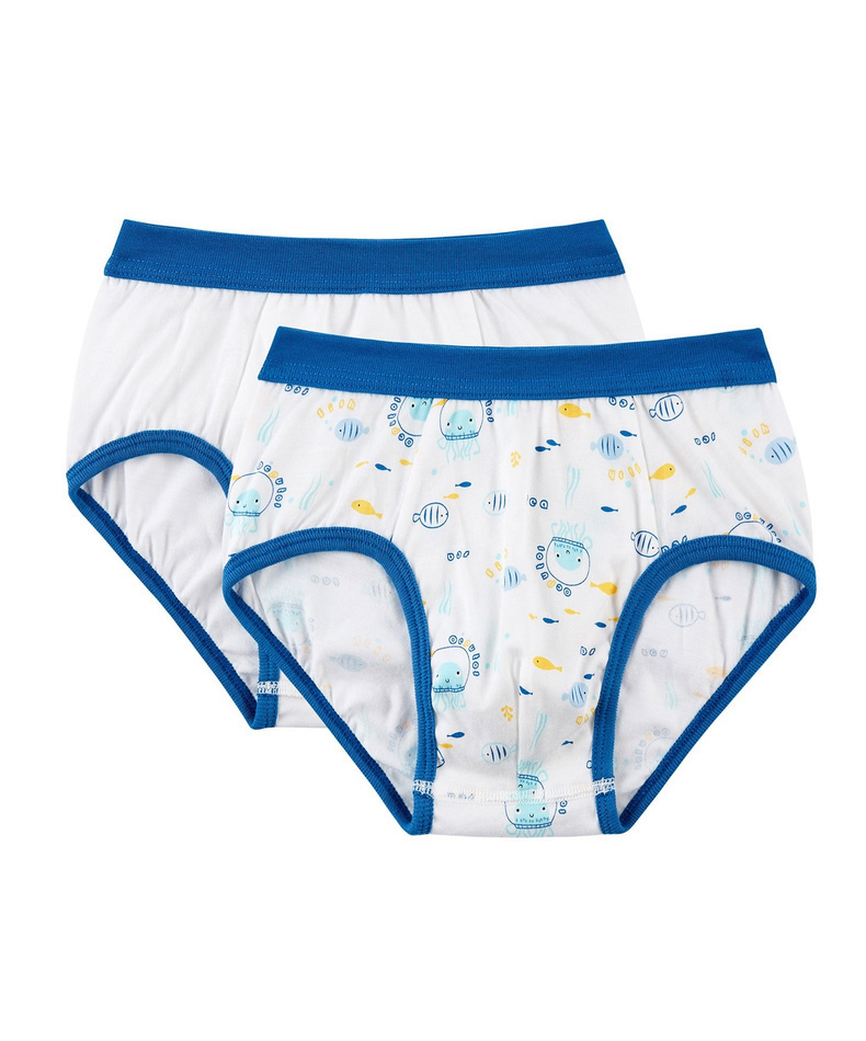 全棉时代男童小裤衩幼儿园小学生可爱q萌底裤精梳棉内裤2条装正品宇航