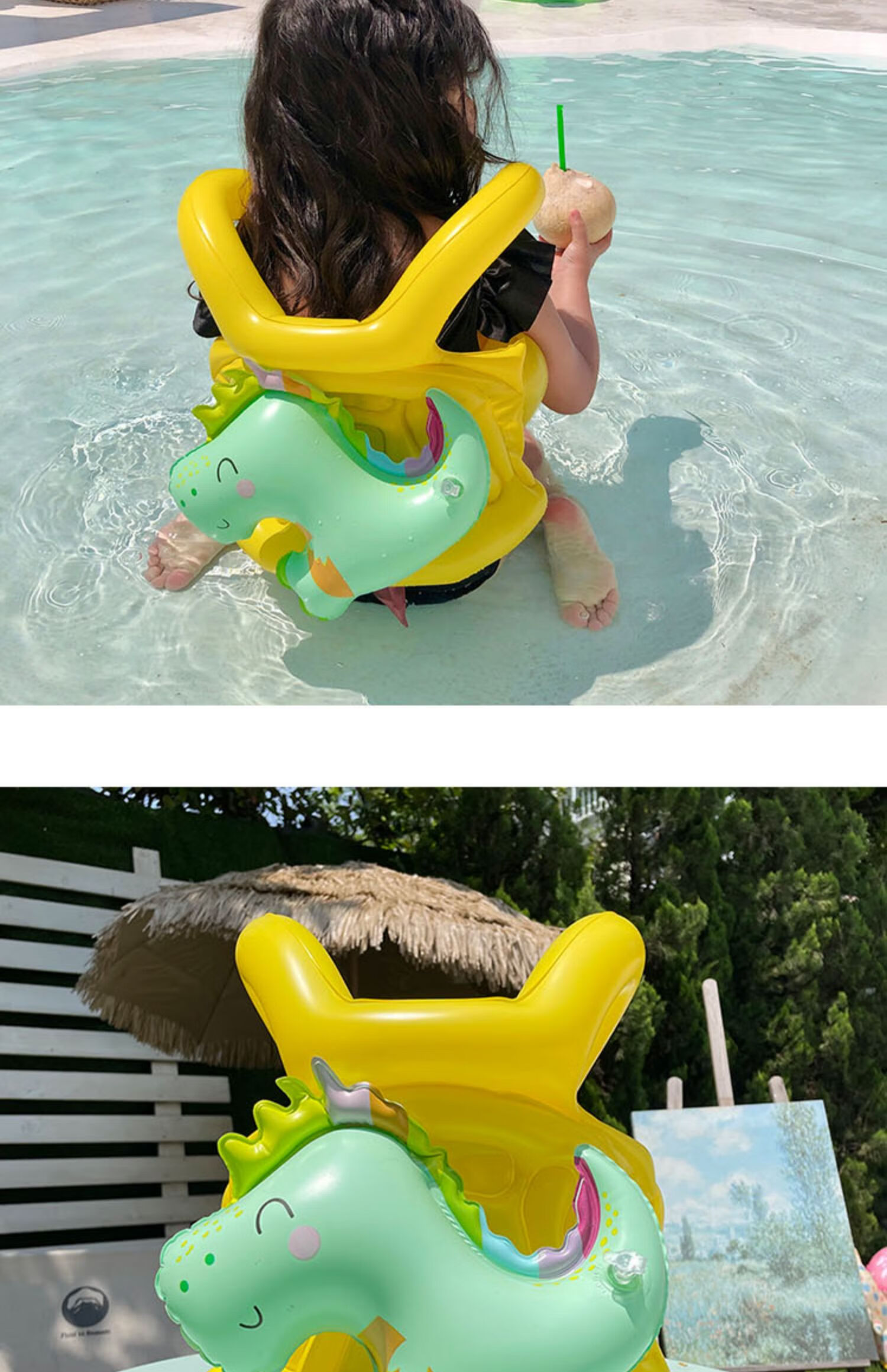 游泳圈儿童游泳圈宝宝加厚坐圈卡通萌萌恐龙泳圈男孩女孩救生圈沙滩