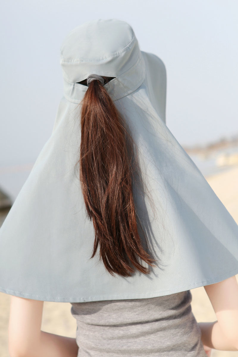 赫僮刘涛同款护颈防晒帽女大檐加长遮阳户外沙滩披肩帽渔夫帽旅行帽子