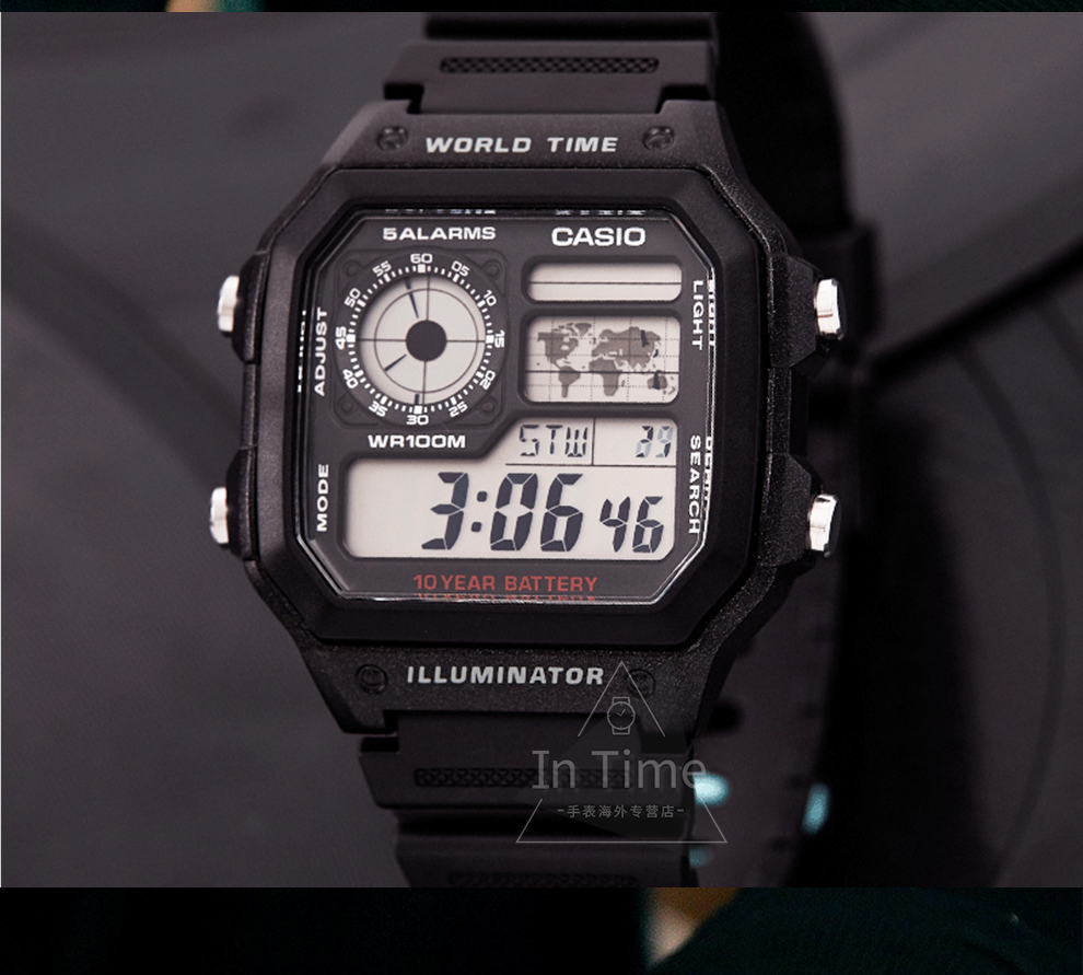 卡西欧小方块ins复古数显小金表金属防水男表 小金表a168wg-9w【图片