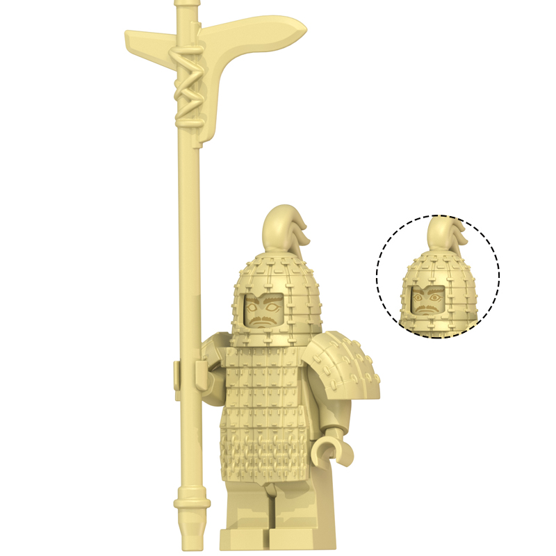 乐高lego古代兵马俑积木同款帝国kt1089秦始皇兵马俑秦兵古代士兵拼装