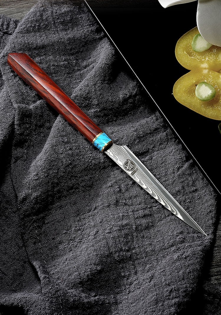 日本三本盛雕刻刀厨师雕花刀大马士革主刀食品雕刻刀水果拼盆造型小刀