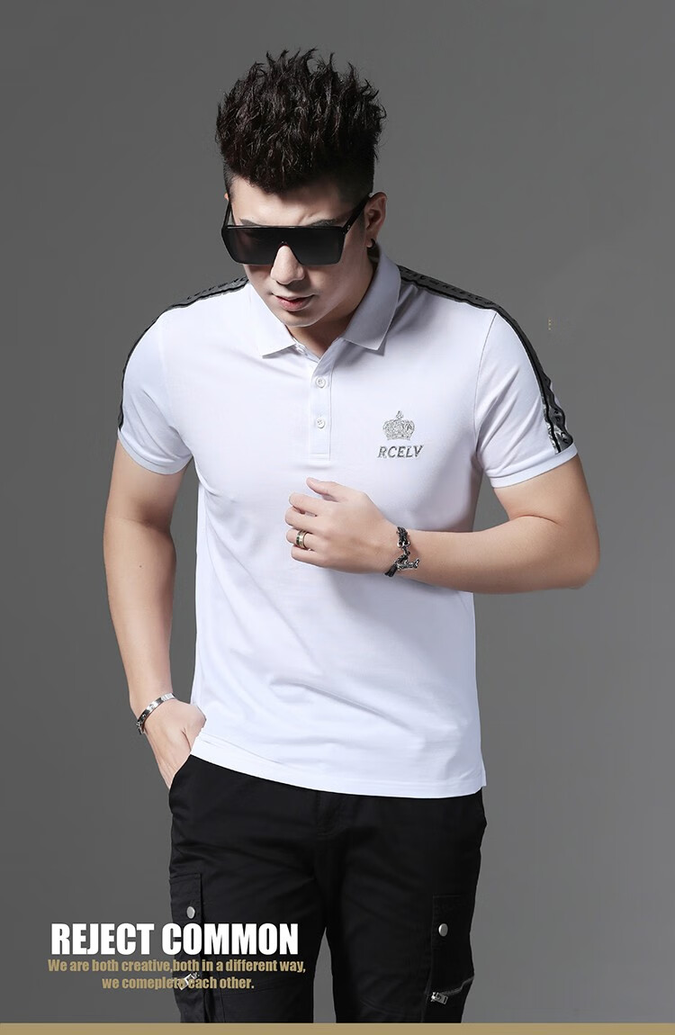 赫尔哈顿ectorhardenpolo衫男新款夏季男装时尚翻领修身短袖t恤休闲体