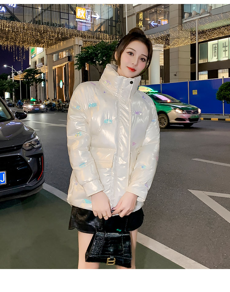 轻奢品牌xpmr高品质亮面羽绒服女中长款2020年冬季新款白鸭绒宽松亮片