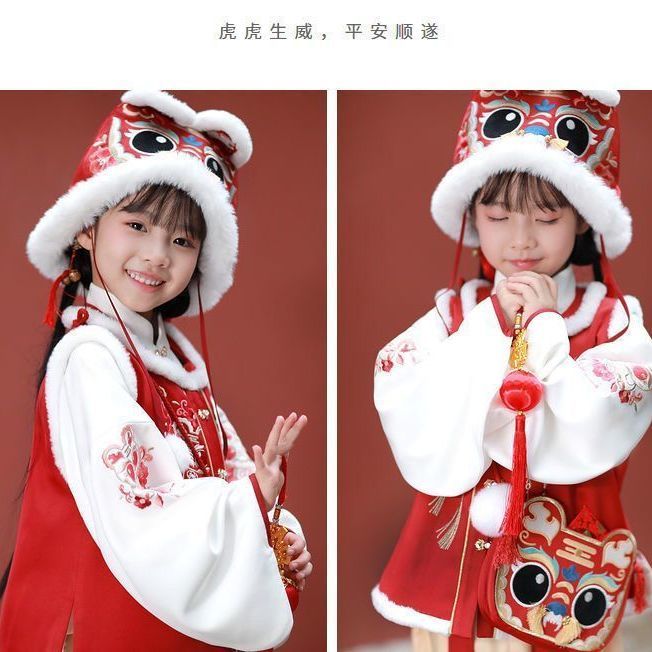 虎年生肖虎头帽儿童婴儿子老虎帽过年帽子冬款加绒加厚传统手工凯蒂维
