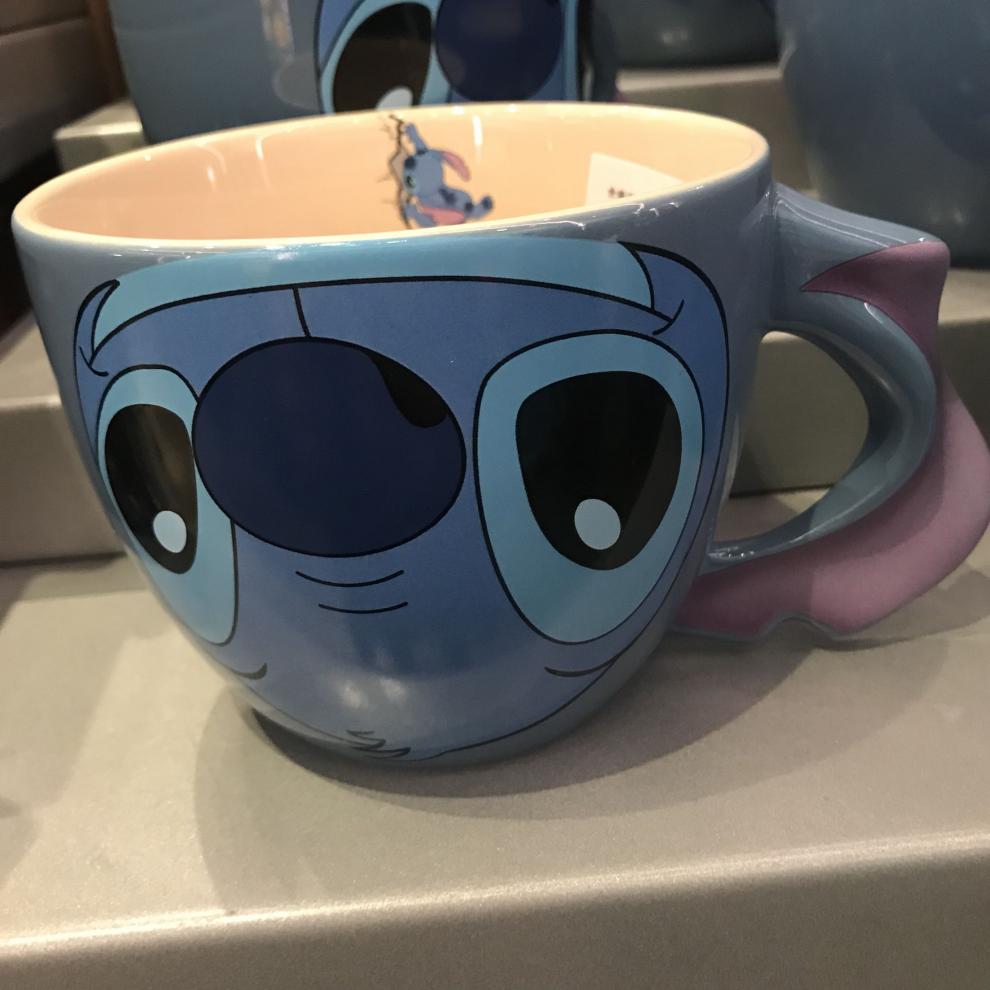 上海迪士尼杯子杯具保温杯茶杯热水杯大容量史迪奇陶瓷马克杯 史迪奇