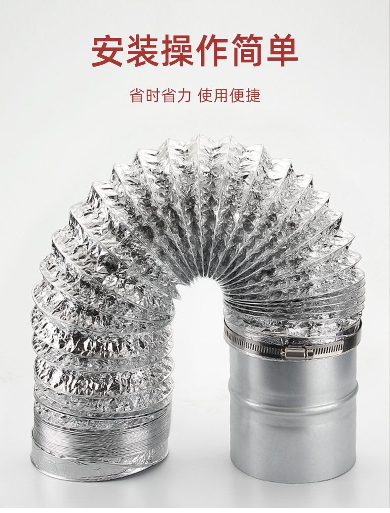 抽油烟机排烟管软管道内外接口排风管直通转接头排气管道对接配件
