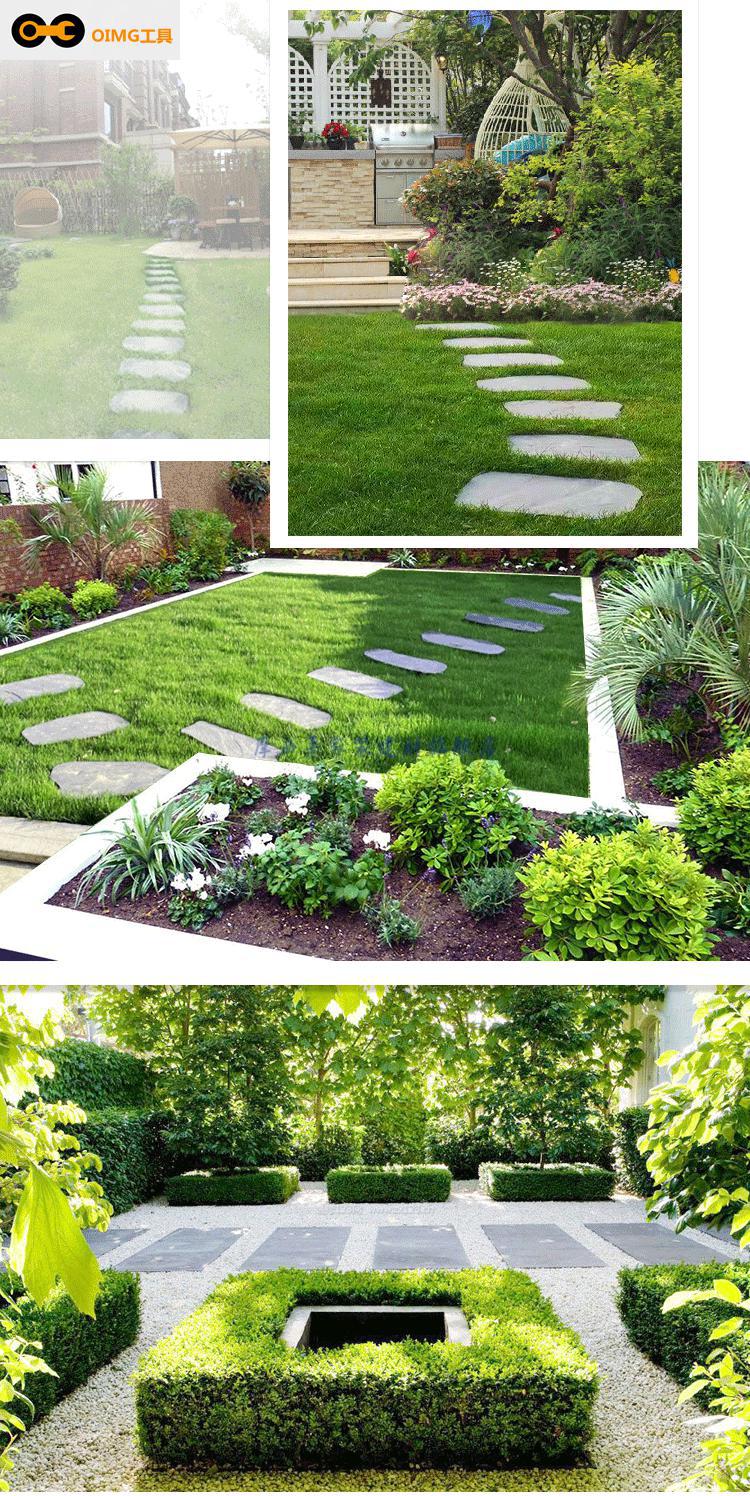 天然青黑色老石板踏步石别墅花园草坪垫脚石庭院户外汀步石板路【40片