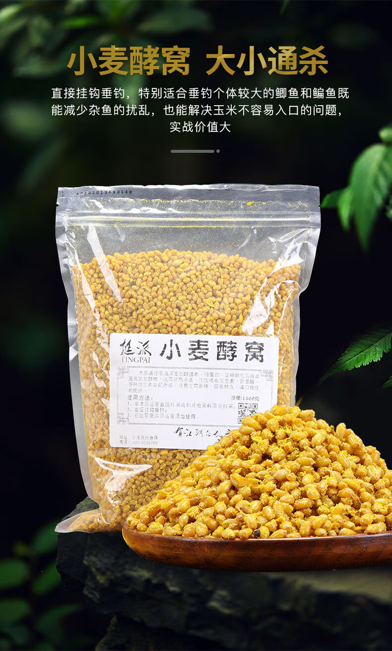 挺派发酵玉米窝料野钓专用打窝青鱼草鱼鲤鱼秘制老坛玉米粒小麦鱼饵料