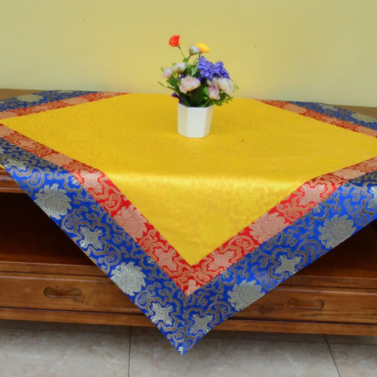 佛堂供桌布【优品精选】藏式供桌布民族风香案桌贡台垫织锦缎拼边餐桌