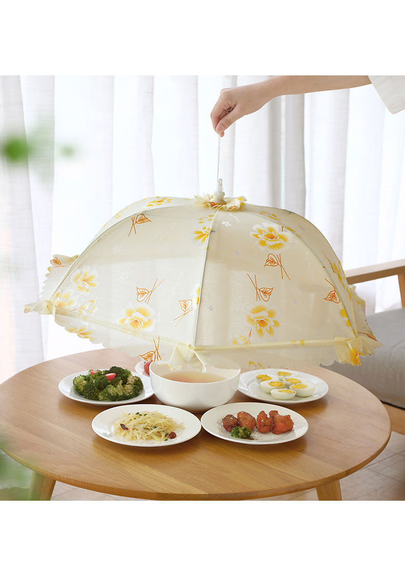饭菜罩子盖菜罩防苍蝇可折叠餐桌罩剩菜防尘菜罩饭罩家用遮菜盖伞涤纶