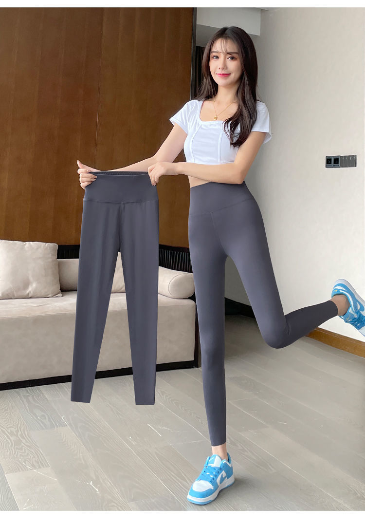 裤 勒l阴八分无痕鲨鱼皮打底裤女夏季薄款外穿高腰强压瑜伽提臀芭比裤