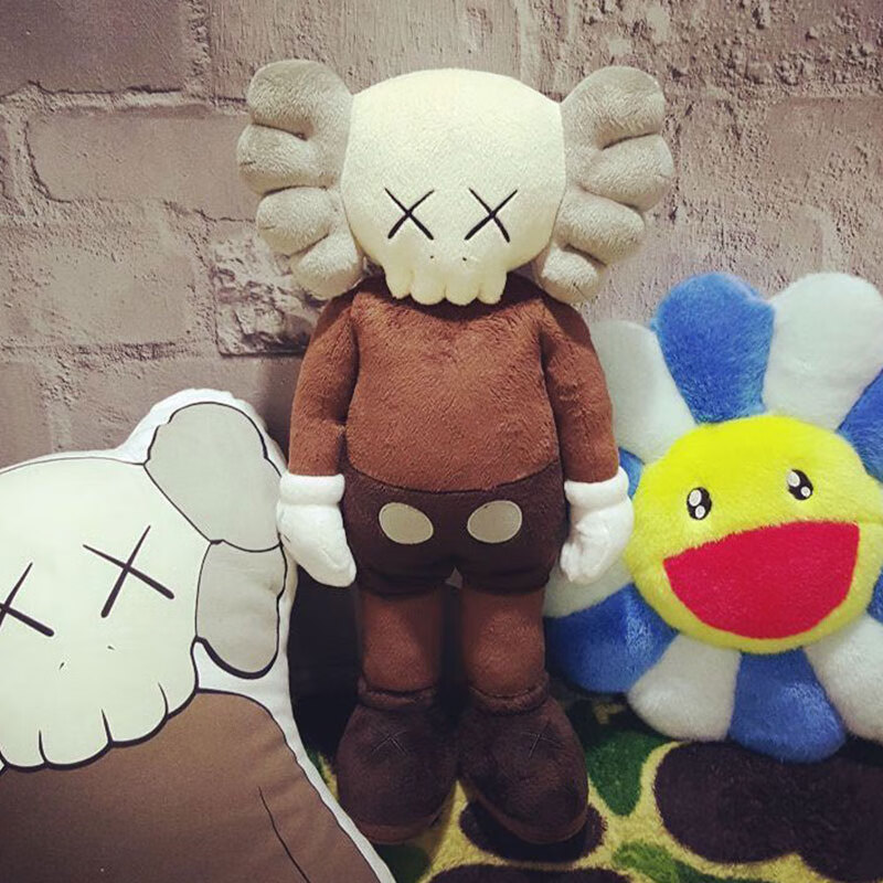 mand kaws芝麻街bff联名毛绒公仔玩偶娃娃玩具可爱摆件生日礼物 黑色