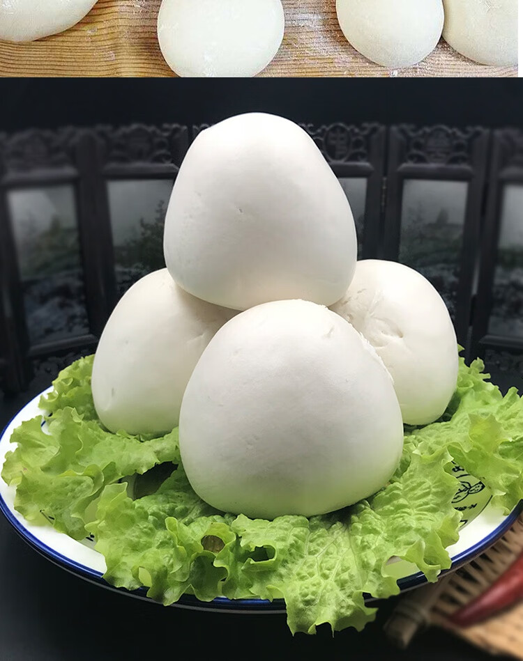 甘肃特产纯手工馒头平凉美食地方特色小吃蒸馍花卷烤馍馍12个 原味