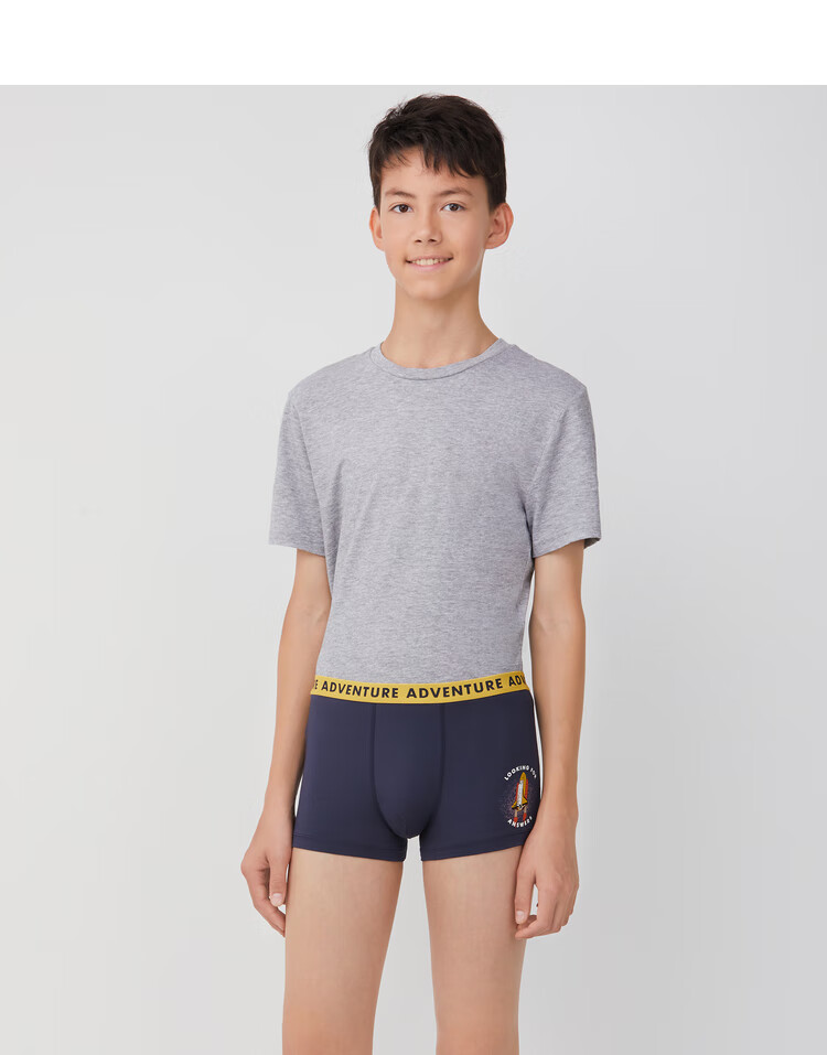 爱慕少年内裤初中男生内裤莫代尔a类宽腰边平角内裤高中生内裤 印花