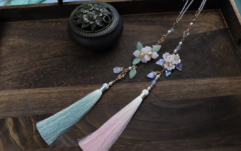 手工汉服压襟古风禁步渐变流苏腰佩多用途挂件汉服配饰粉黛