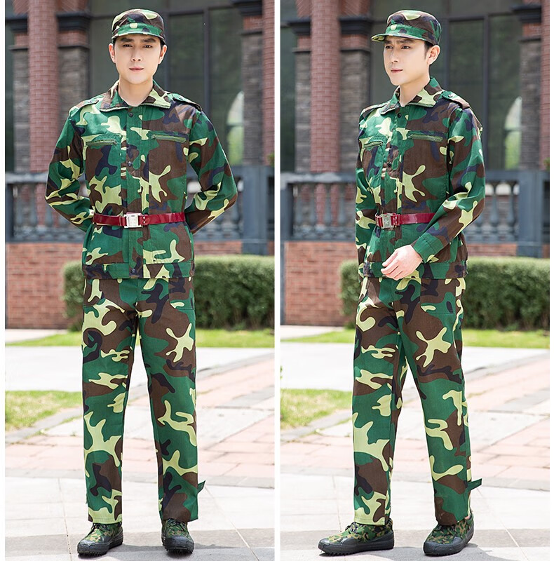 京选军训服装套装男学生迷彩服工作服女夏季初高中大学生绿色军训服ss