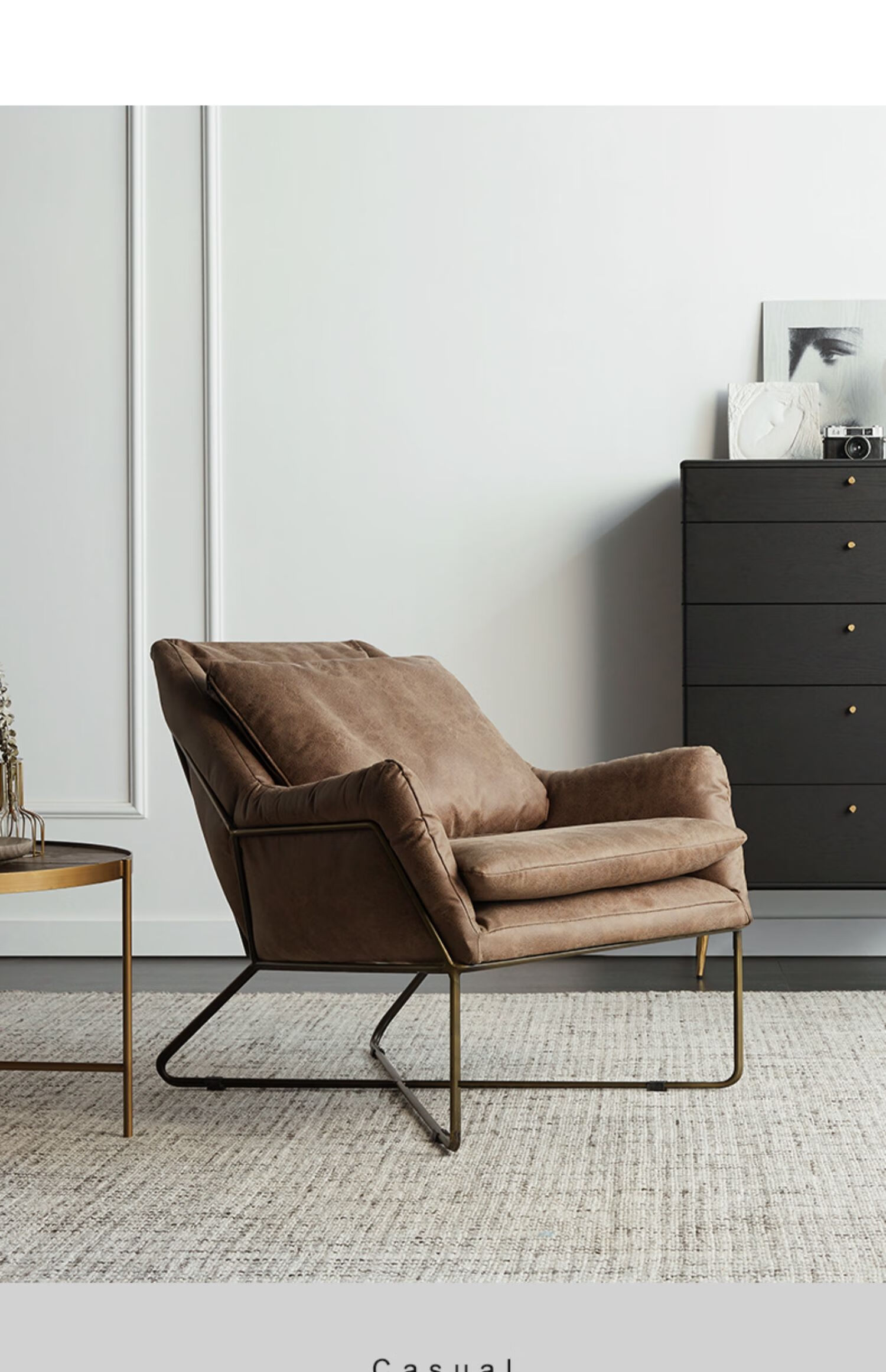 沙发设计师单人沙发轻奢做旧复古懒人椅北欧科技布极简现代简约休闲椅