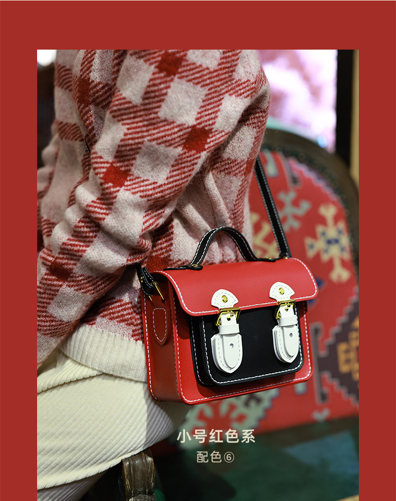 圣诞节元旦2020新款时尚手提单肩斜挎包手工女包diy牛皮剑桥包女单肩