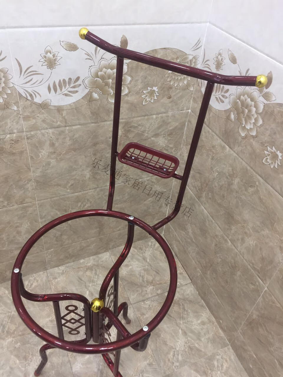 脸盆架卫生间浴室老式落地洗脸盆架子单位用铁艺毛巾架子盆架 粉色
