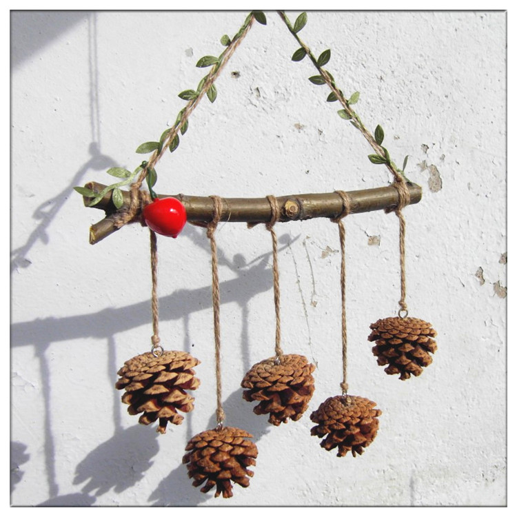 干树枝墙面挂件装饰创意简约木棍diy幼儿园吊饰家居空中手工挂饰 黄