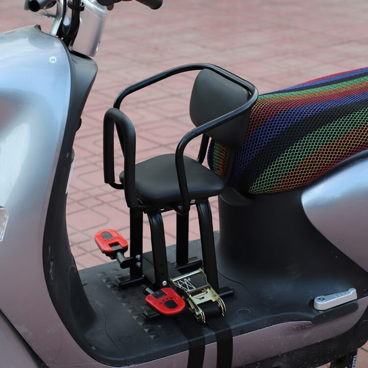 电动车儿童座椅前置固定通用小孩安全坐椅踏板电瓶车通用宝宝坐凳黑色