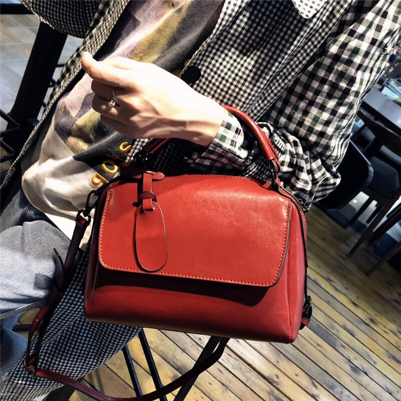 sara lee品牌 包包女包2020新款斜挎包时尚百搭牛皮大容量大气真皮女