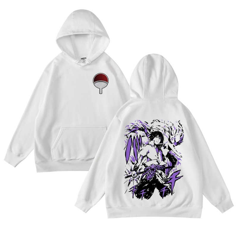 c2潮朝卡通动漫火影忍者宇智波佐助晓潮牌秋冬连帽加绒卫衣帽衫男女