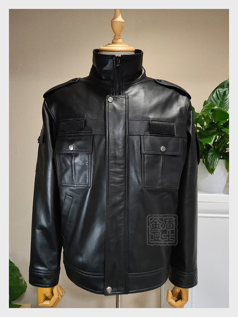 保安皮衣男女巡逻制式防寒佩发护卫交通皮夹克保安冬季执勤皮服新定制