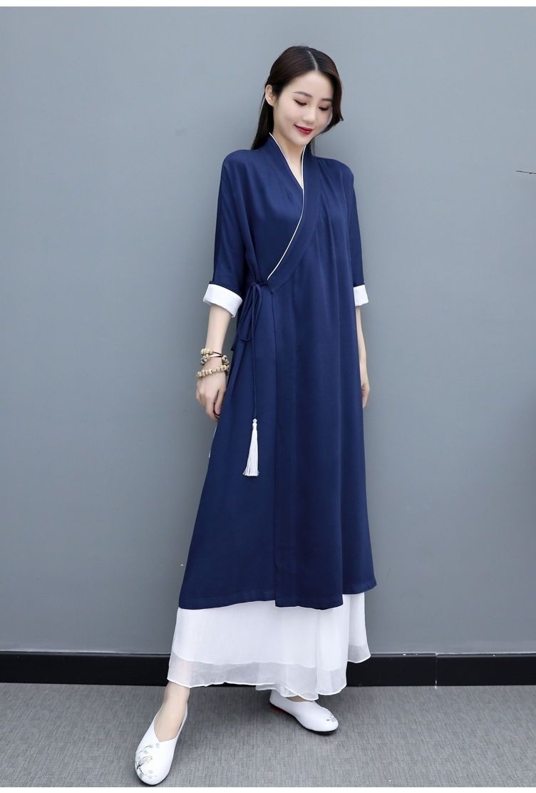 禅舞女人服装新款中国风文艺复古禅舞服茶道服女套装禅服秋装禅意茶服