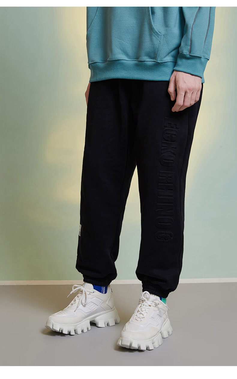 ecko犀牛休闲裤男潮牌春秋季新款宽松百搭帅气潮流束脚校园运动男长