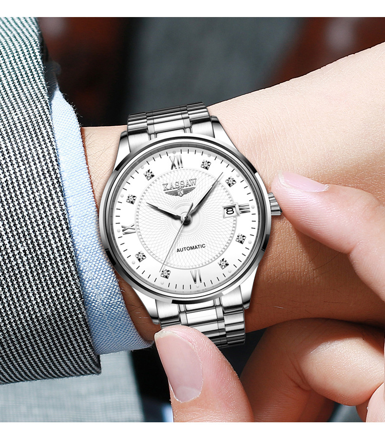卡梭kassaw手表男商务全自动机械表男表防水夜光男士手表商务瑞士风格
